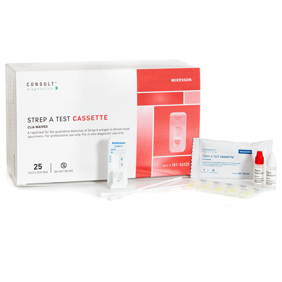 Comprehensive Strep Throat Testing Supplies including rapid test kits, swabs, and reagents for accurate infection diagnosis.