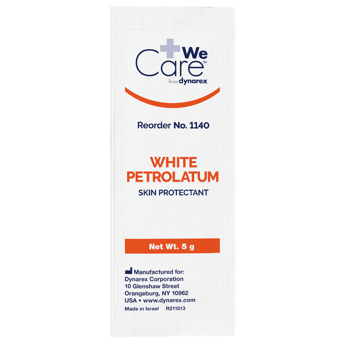 White Petroleum Jelly Packets 5g, 144/box for soothing skin protection and moisturizing care.