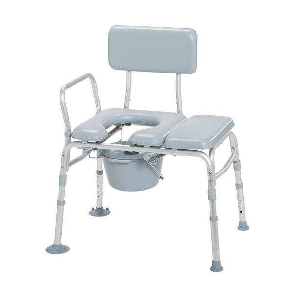 Transfer Bench Padded with Commode Mountainside Medical