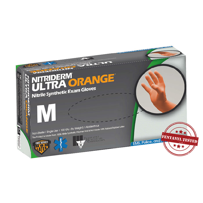 Nitriderm® Ultra Orange® Nitrile Exam Glove offers durability, safety, and comfort for healthcare use.