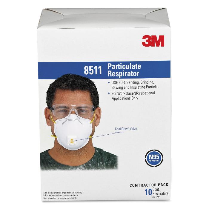 3M Particulate Respirator Mask, 10 per box; breathable PPE for effective protection and health safety.