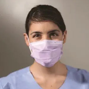 Procedure Mask, ASTM Level 1, Earloops, Lavender, 50/bx, KC100 offering breathable, protective care.