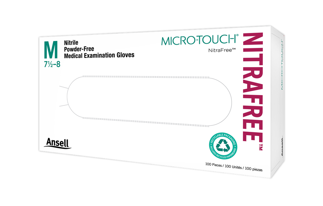 Pink Nitrile Gloves, Ansell Micro-Touch Disposable Exam Gloves 100/Box