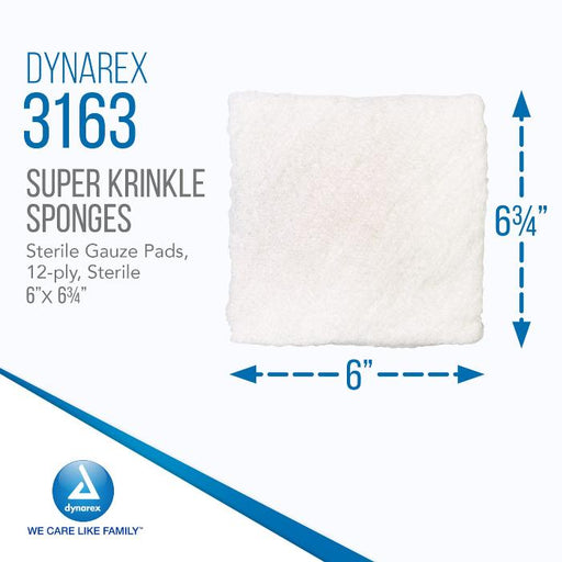 Krinkle Super Sponges, Sterile for efficient absorption, enhancing wound care and maintaining hygiene.