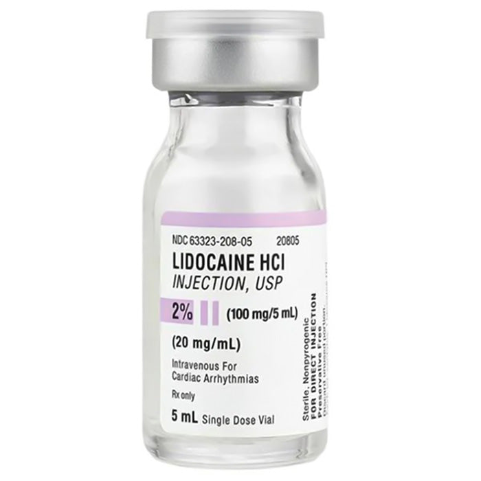 Lidocaine 2% HCl for Injection Single Dose Vial 5 mL Fresenius 3323-0208-05