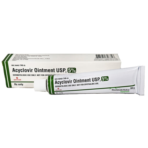 Acyclovir Ointment 5% tube, a topical antiviral treatment for herpes-related cold sores and blister relief.