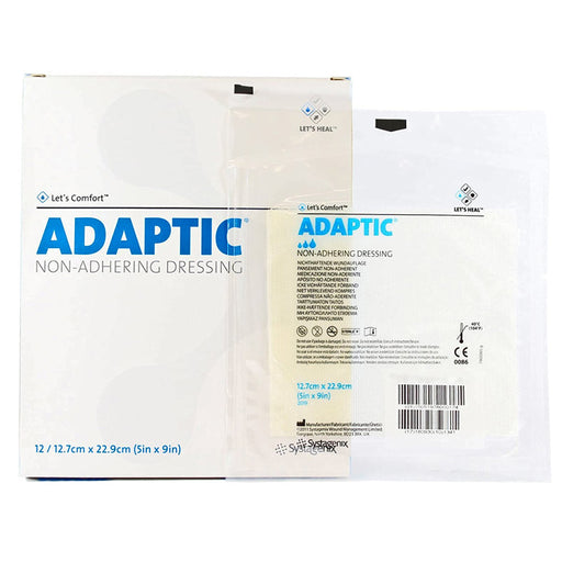 Adaptic Non-Adhering Oil Emulsion Impregnated Dressings 5 x 9, ideal for wound care, reducing trauma and promoting gentle healing.