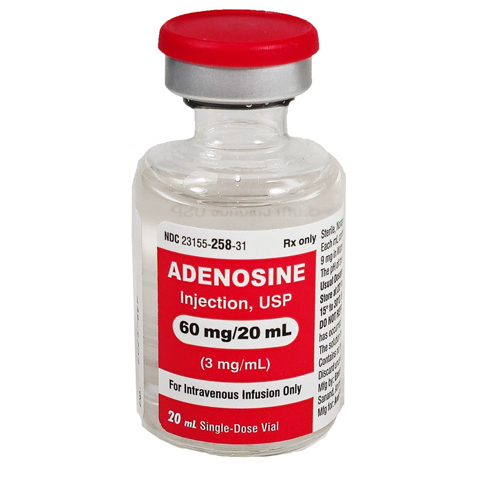 Adenosine Injection Vial by Avet Pharma for arrhythmia treatment, restoring normal heart rhythm, and supporting cardiovascular health.