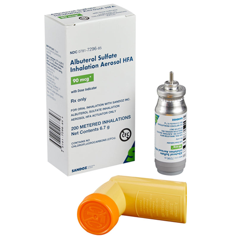 Albuterol Sulfate Inhaler HFA 90 Mcg 200 Metered Inhalations   Albuterol Sulfate Inhalation Aerosol HFA 90 Mcg Inhaler By Sandoz 798x798 