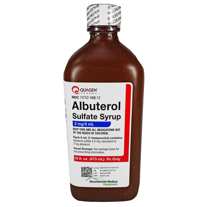 Albuterol Sulfate Syrup 2 mg bottle: Fast relief for asthma, eases breathing in COPD, supports lung health, and respiratory care.