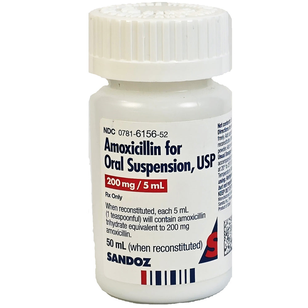 Amoxicillin for Oral Suspension 200 mg_5 mL by Sandoz NDC 00781-6156-5