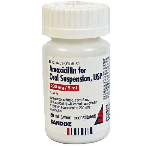 Amoxicillin for Oral Suspension 200 mg_5 mL by Sandoz NDC 00781-6156-5