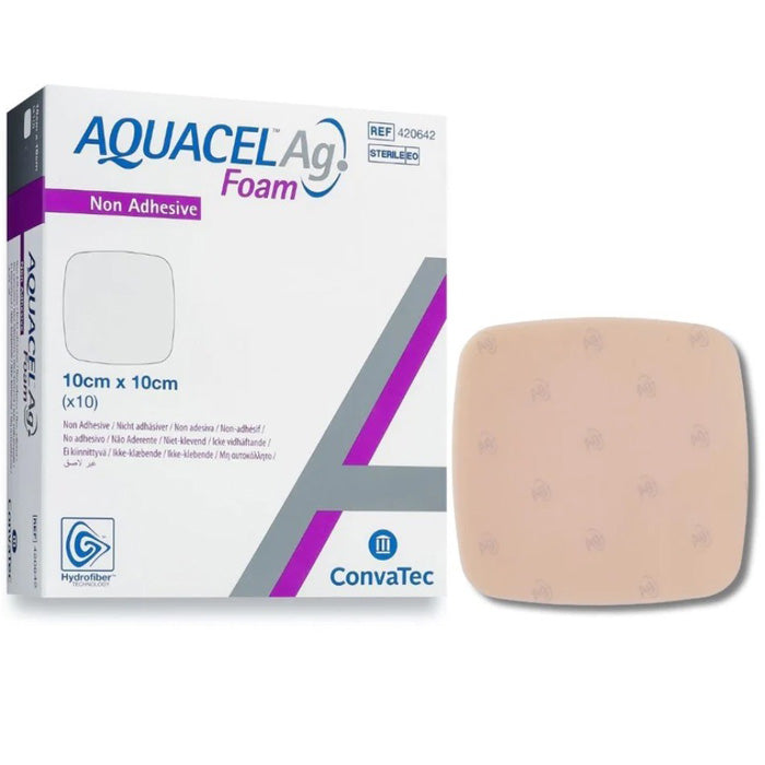 Aquacel Ag Silver Foam Dressings provide antimicrobial protection and exudate management for effective wound healing and infection control.