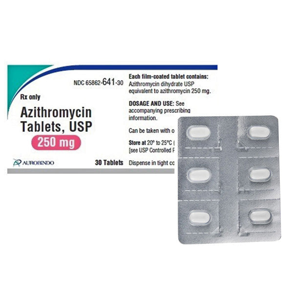 Azithromycin 250 mg Tablets Blister Pack (3x6) 18 Count 