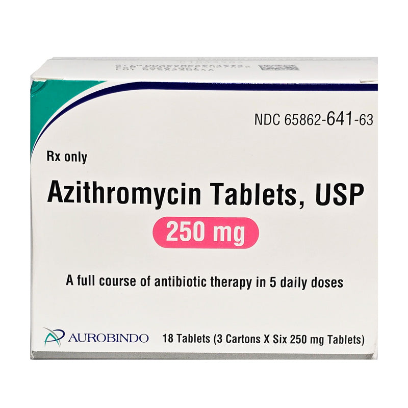 Azithromycin 250 mg Tablets by Aurobindo NDC 65862-0641-63