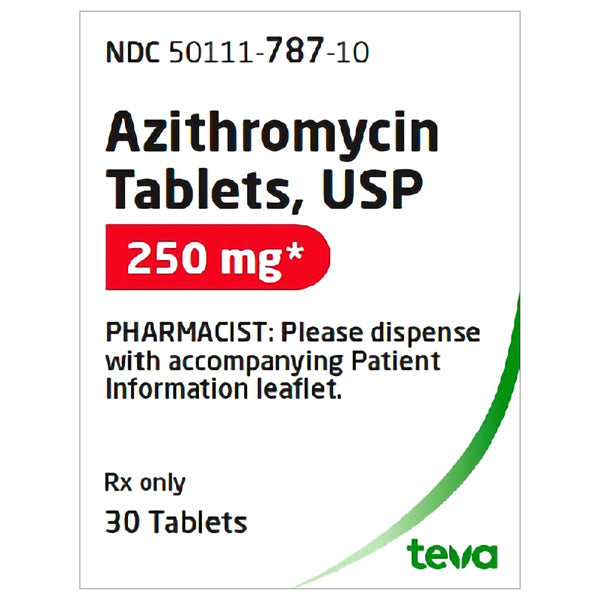 Azithromycin 250 mg Tablets by Teva Pharmaceuticals NDC 50111-0787-10