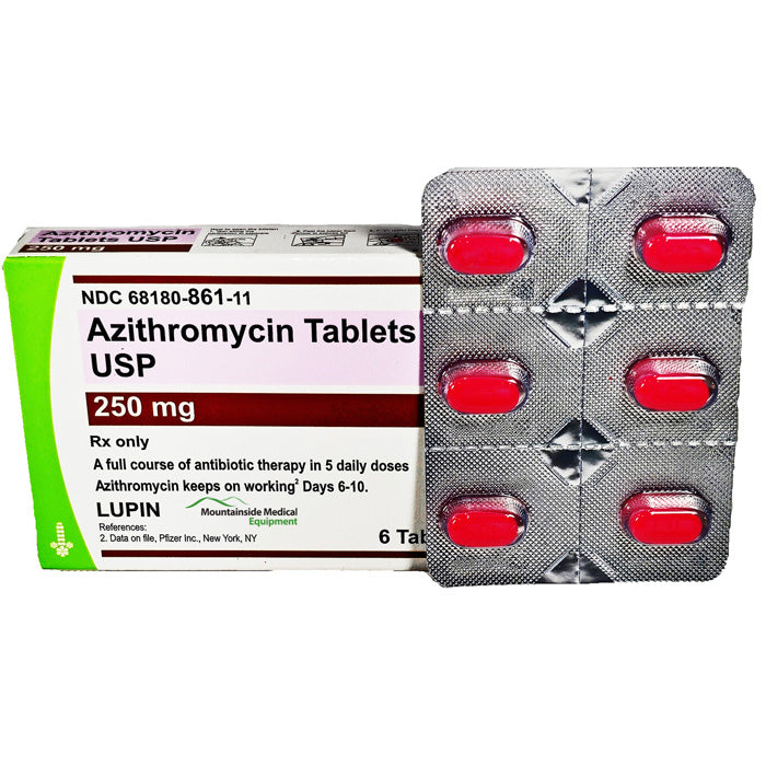 Azithromycin Tablets 250 mg Blister Pack, used as a powerful antibiotic for bacterial infection treatment and health recovery.