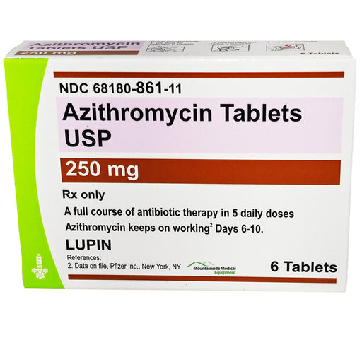 Azithromycin Tablets 250 mg by Lupin, an antibiotic for treating bacterial infections and boosting immune health.