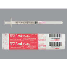 BD 18g x 1.5 inch Luer-lok Syringe 3 mL PrecisionGlide 100 box
