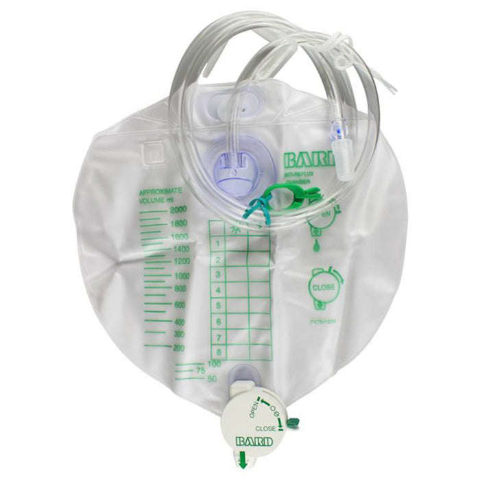 Bard Urinary Drainage Bag 2000 mL with anti-reflux valve provides safe, durable urine collection for optimal health.