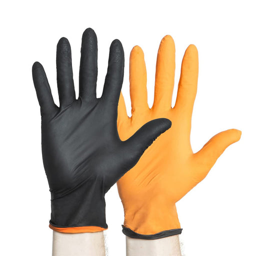 Black-Fire Nitrile Gloves with Breach Detection, ideal for medical, healthcare, and safety use with reliable protection.