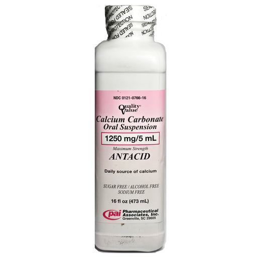 Calcium Carbonate Antacid Oral Suspension 1250 mg  by Pharmaceutical Associates NDC 00121-0766-16