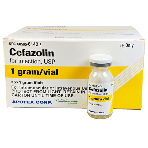 Cefazolin Sodium for Injection 1 gram Powder Vials by Apotex NDC 60505-6142-05