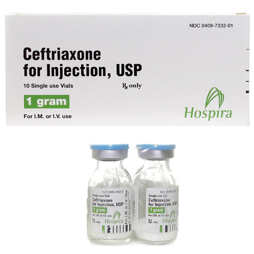 Ceftriaxone Sodium Injection 1 Gram Single-Dose Vial 15 mL - 00409-7332-01 by Pfizer injectables