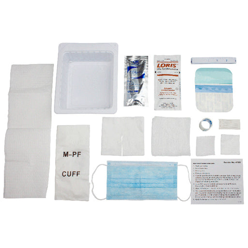 Central Line Dressing Change Tray, sterile setup promoting wound care and infection control in healthcare.