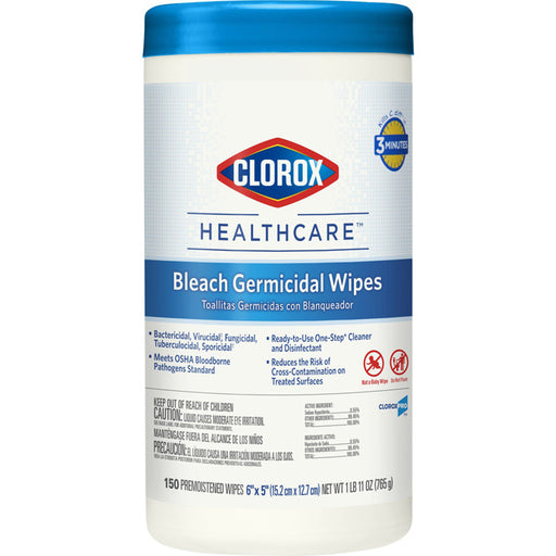 Clorox Bleach Germicidal Wipes 6 x 5 Hospital-Grade Disinfectant