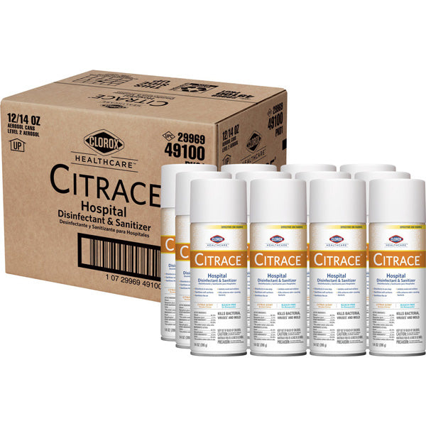 Clorox Citrace Hospital Disinfectant and Sanitizer Spray Bulk Case