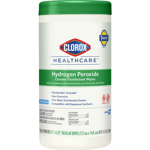 Clorox Hydrogen Peroxide Premoistened Disinfectant Wipes 155 Count