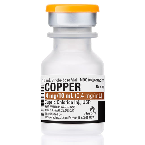 Copper (Cupric Chloride) for Injection vials used for addressing copper deficiency, enhancing metabolic health, and treating anemia.