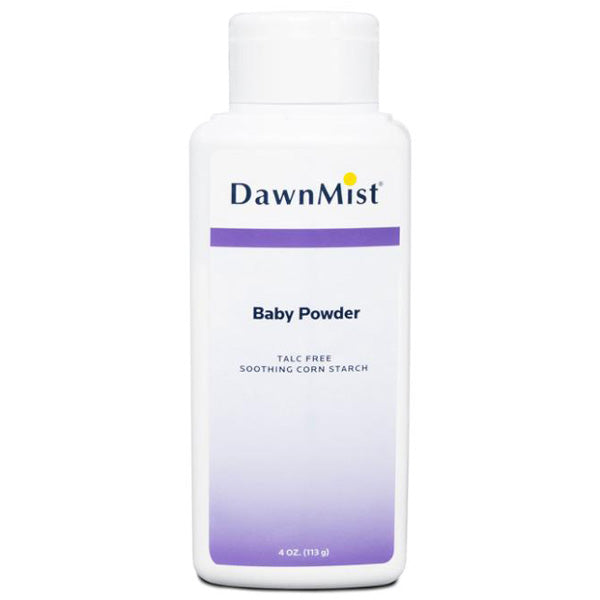 Baby Powder with Aloe Vera and Vitamin E for gentle skincare, soothing irritation, absorbing moisture, and keeping skin soft and dry.