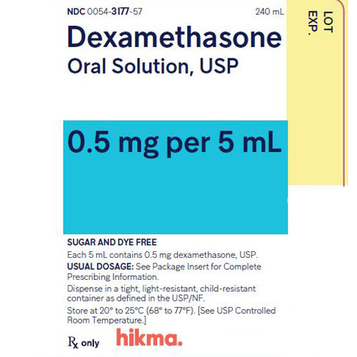 Dexamethasone Oral Solution 0.5 mg/5 mL by Hikma 500 mL