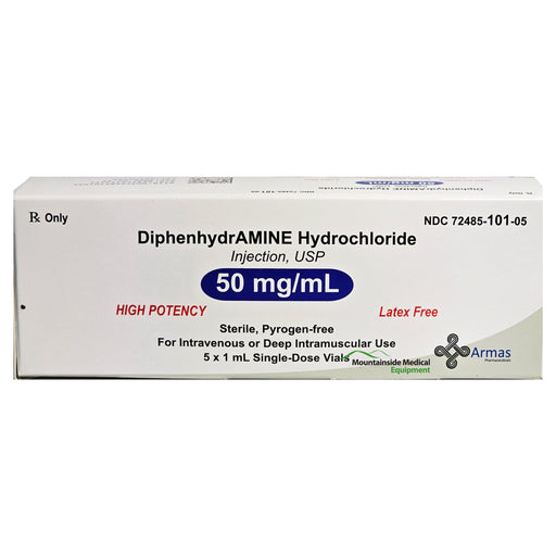 Diphenhydramine Hydrochloride 50 mg mL Single-Dose Vial 1 mL by Armas  NDC 72485-0101-05