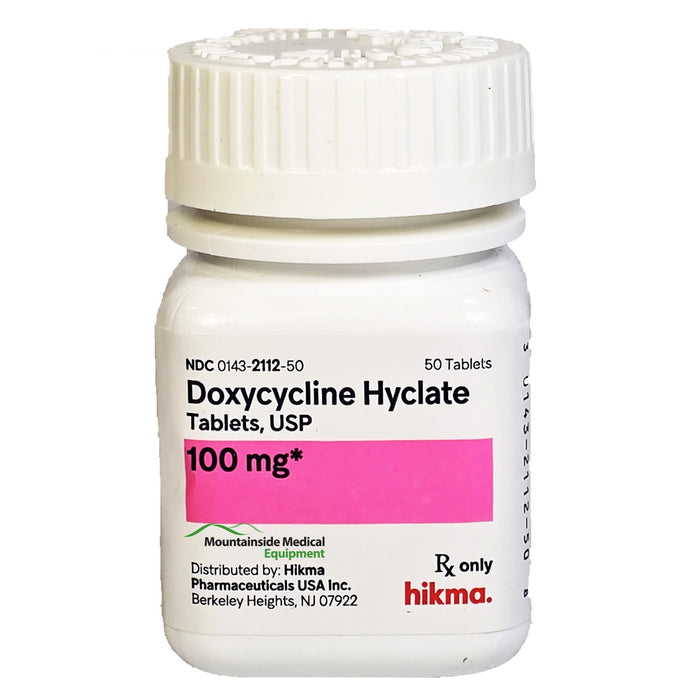 Doxycycline Hyclate 100 mg Tablets by Hikma NDC 00143-2112-50