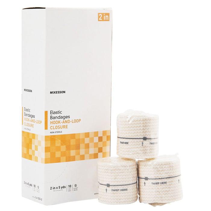 Elastic Wrap Bandage, Hook & Loop Closure, used for providing compression and support to sprains and injuries.