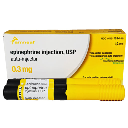 Epinephrine Auto-Injector 0.3 mg for emergency anaphylaxis and severe allergic reaction treatment, delivering fast-acting life-saving relief.