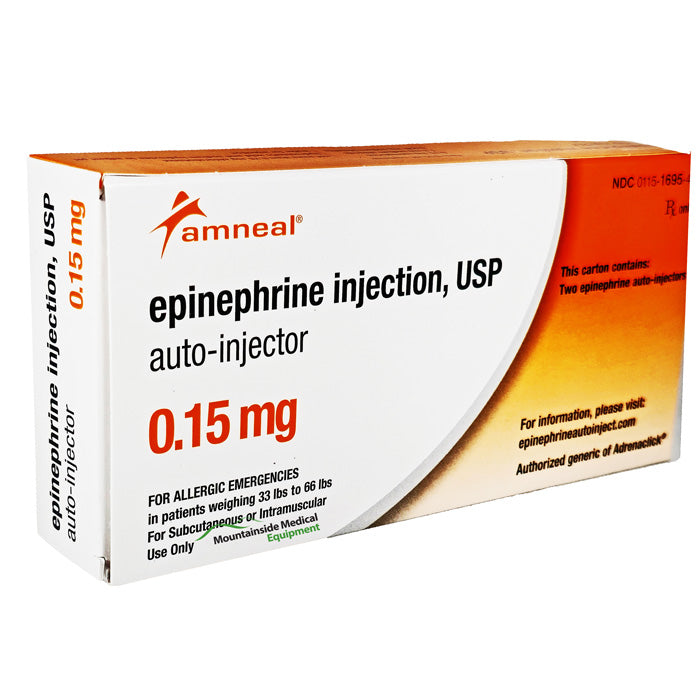 Epinephrine Auto-Injector 0.15 mg for quick anaphylaxis relief in severe allergic reactions and emergency allergy response.