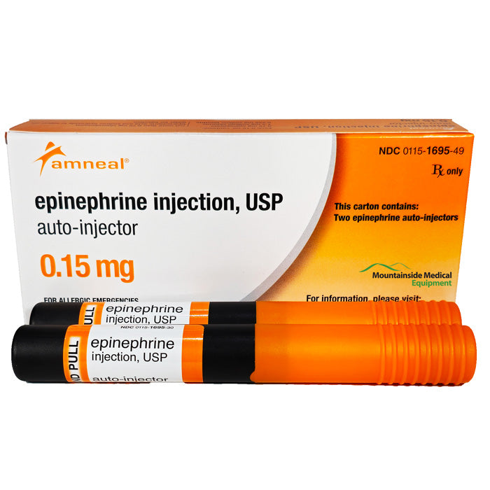 Epinephrine Auto-Injector 0.15 mg for emergency anaphylaxis treatment, allergic reactions, and life-saving symptom relief.