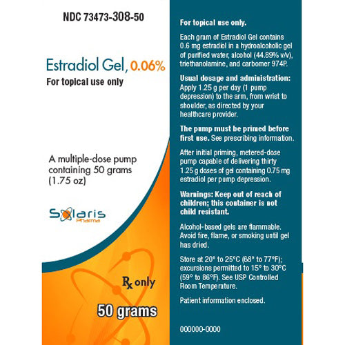 Estradiol Gel 0.06% Pump 37.5 gm by Solaris Pharma