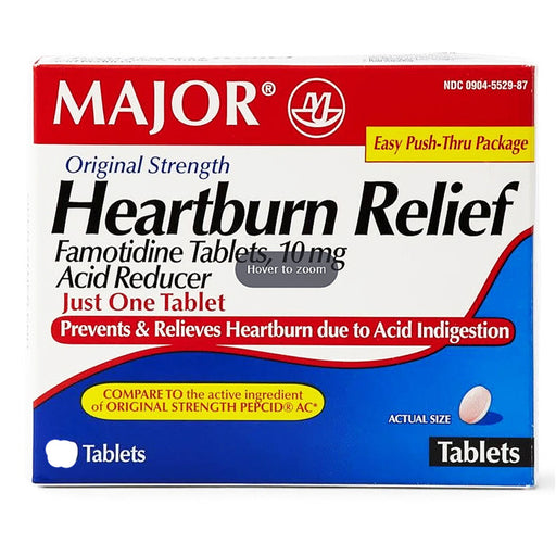 Famotidine 10 mg Heartburn Relief Acid Reducer Tablets Original Strength