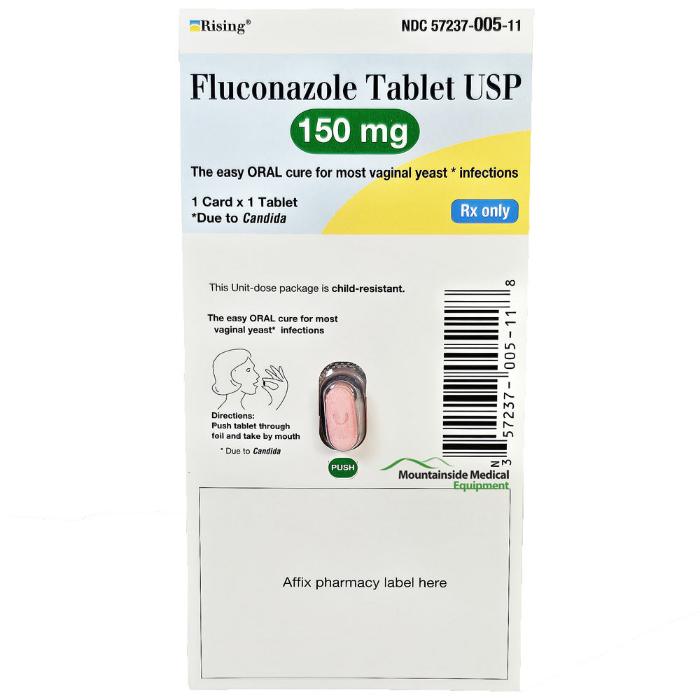 Fluconazole Tablets 150 mg blister card for potent antifungal action against yeast infections, enhancing immune response and wellness.