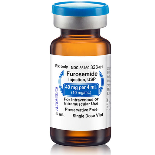 Furosemide for Injection 10mg/mL Single-Dose Vial 2mL, 25/Tray - Eugia US 
