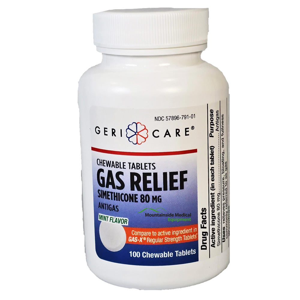 Gas Relief Chewable Tablets Regular Strength Mint Flavor by Geri-Care 791-01-GC