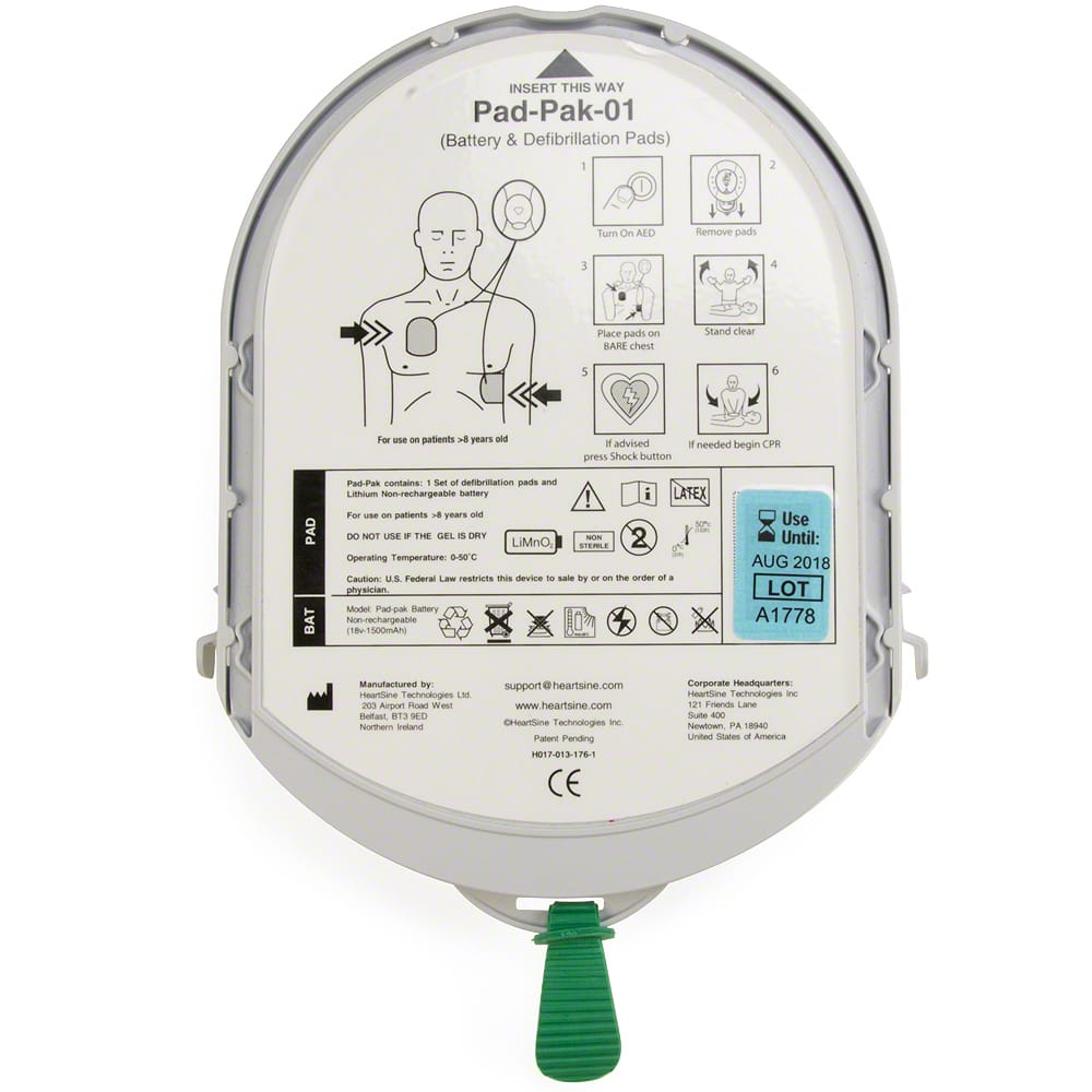 Adult Pad-Pak Cartridge for Use with HeartSine Samaritan AEDs