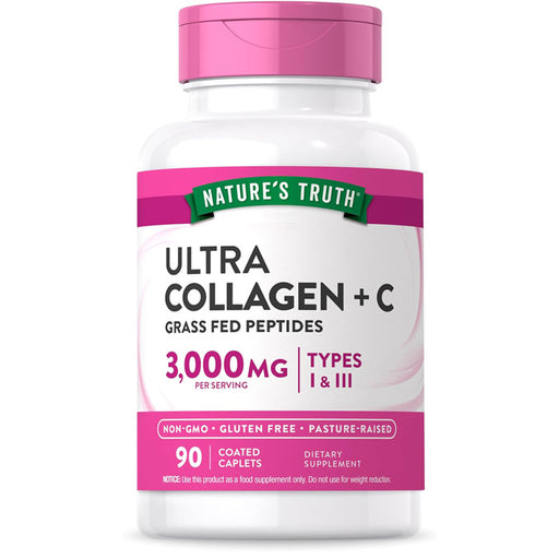 Ultra Collagen Peptides with Vitamin C, Grass-Feed Collagen Peptides Types I and III