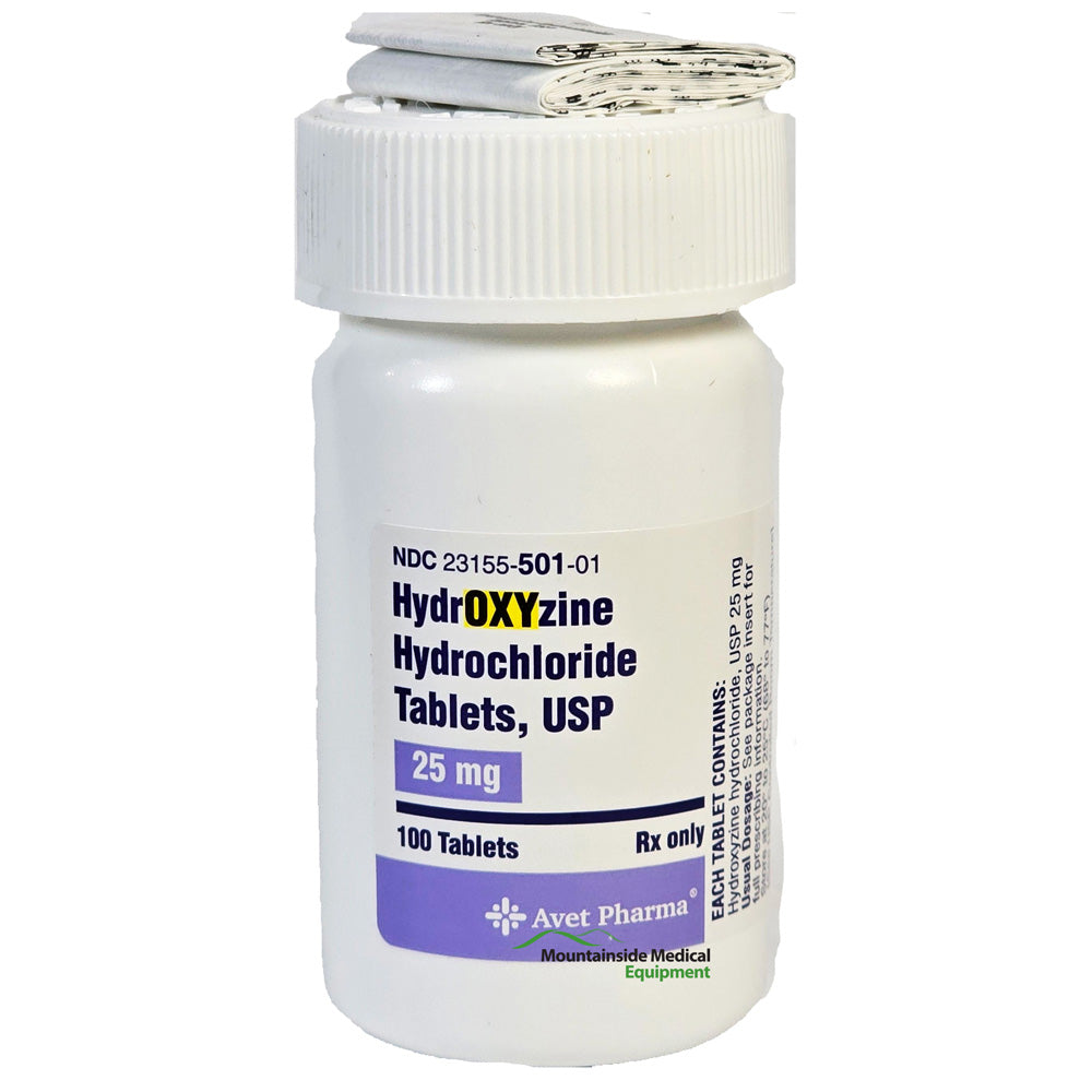 Hydroxyzine HCL Tablets 25 mg by Avet Pharmaceuticals NDC 23155-0501-01