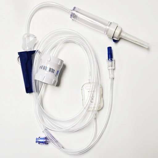 IV Administration Set 20 Drop with Flow Control Regulator for accurate fluid and medication delivery in medical treatments and intravenous therapy.